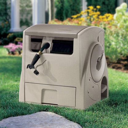 Suncast Powerwind Auto Power Rewind Hose Reel, 100 ft, Light Taupe - CPLPW100
