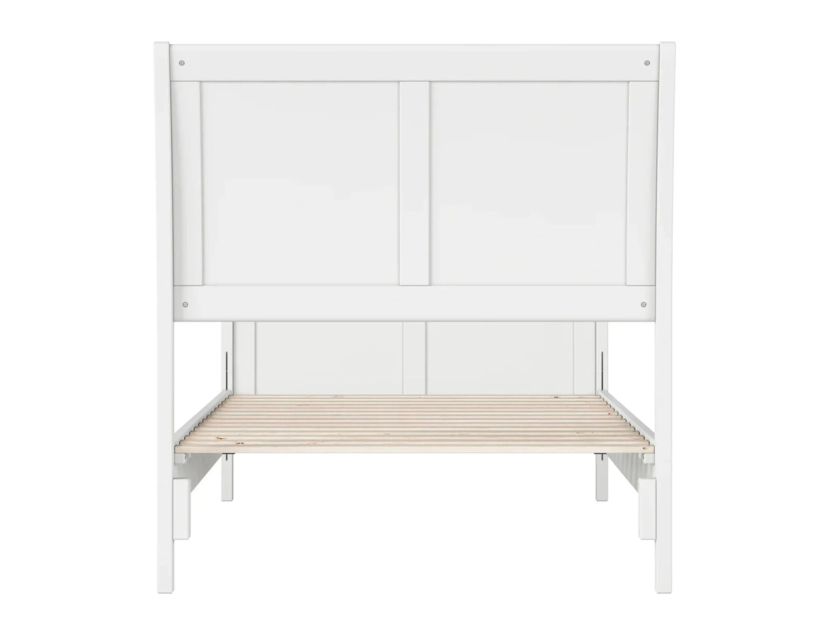 AFI Valencia Twin Wood Low Profile Sleigh Platform Bed With Matching Footboard, White