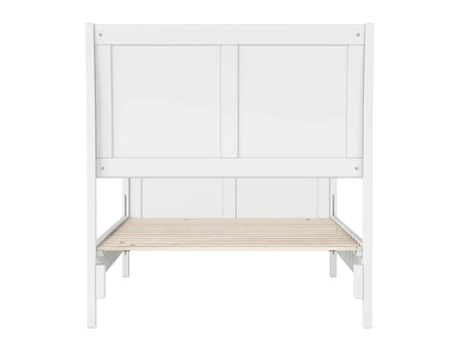AFI Valencia Twin Wood Low Profile Sleigh Platform Bed With Matching Footboard, White