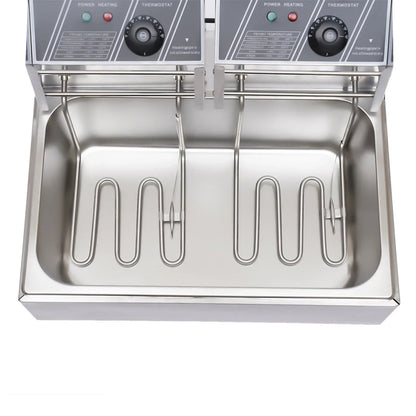 Commercial Electric Deep Fryer, 5000W, 12L Single Tank, Stainless Steel Fry Basket