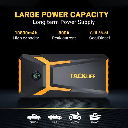 TACKLIFE T8 Car Jump Starter 800A 18000mAh 12V - T8