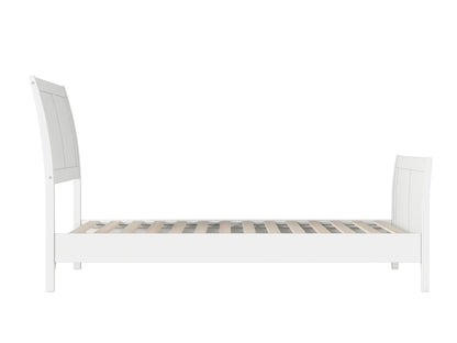 AFI Valencia Twin Wood Low Profile Sleigh Platform Bed With Matching Footboard, White