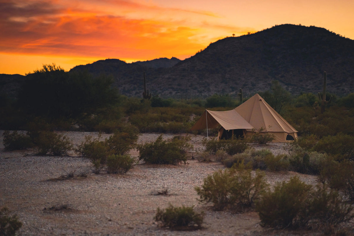 White Duck Outdoors Regatta Bell Tent Awning, Desert Red, 10 ft - Complete Canopy With Poles