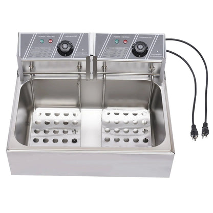 Commercial Electric Deep Fryer, 5000W, 12L Single Tank, Stainless Steel Fry Basket