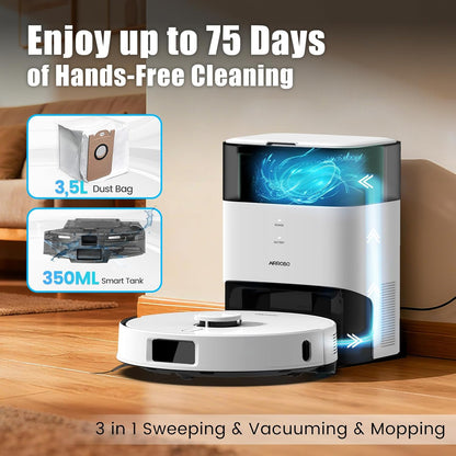 AIRROBO Robot Vacuum And Mop With Self-Emptying 75-Day Capacity