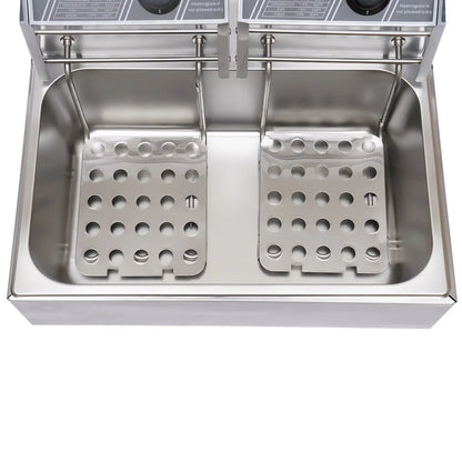 Commercial Electric Deep Fryer, 5000W, 12L Single Tank, Stainless Steel Fry Basket