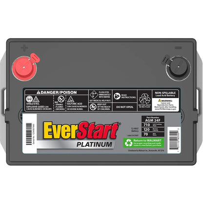 EverStart Platinum AGM Automotive Battery, Group Size 24F, 12 Volt, 750 CCA