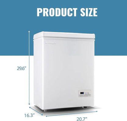 DEMULLER Chest Freezer 5.0 Cubic Feet, Black, 2 Stainless Steel Storage Baskets