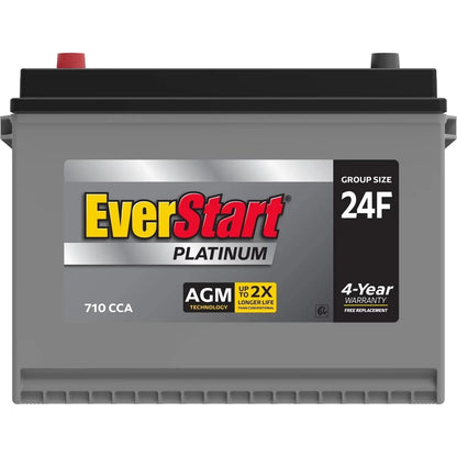EverStart Platinum AGM Automotive Battery, Group Size 24F, 12 Volt, 750 CCA